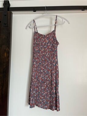 Cotton On Floral Mini Slip Dress in Rust and Blue